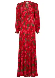 Rixo Emory Floral-print Silk Maxi Dress - Red - Xxs (UK 6 / Xxs) XXS (UK 6 / XXS)