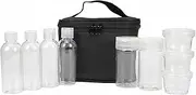 Seasoning Travel Case, Outdoor Camping Seasoning Container, Portable Seasoning Bottle Holder, Black Seasoning Bag for Camping Barbecues