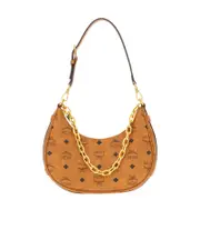 MCM Monogram Printed Zipped Tote Bag One size cognac