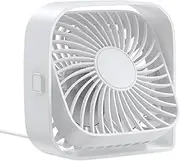 Mini USB Fan With Three Speed Regulation For Silent Desk Office 360 ° Adjustable Angle ABS Dormitory Desktop Small Fan, white