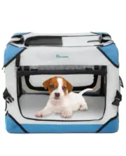 Collapsible 20” 4-Door Travel Kennel Crate w/ Mesh. X-small