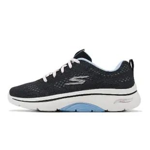 【SKECHERS】休閒鞋 Go Walk Arch Fit 2.0 女鞋 黑 藍 輕量 緩震 回彈 健走鞋 運動鞋(125311-BKBL)