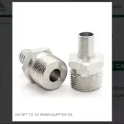 3/4 NPT TO 1/2 BARB ADAPTER SS # 7170