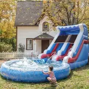 Commercial 7.3m Large PVC Inflatable Bounce House Water Slide Big Pool + Blower