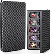 FUNDIARY Black Game Case Compatible with Switch 2, Simplicity Game Holder Cartridge Case Up to Storage 20 Switch Games and 20 Micro SD Cards, Slim Portable Game Card Holder with Magenic Closure Design