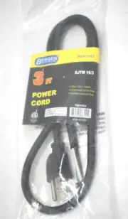 Bergen Power Cord 3ft PS313163 3-Wire Appliance & Power Tool Cord SJTW 16/3