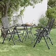 Folding Garden Chairs 4 pcs Expanded Metal Mesh Anthracite,Outdoor Chairs 26.35KG-317341