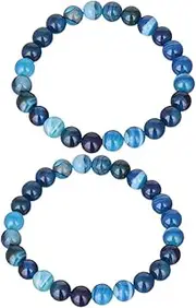 [IWOWHERO] Men's Wristband Bracelet Set Agate Bead Bracelet Kit Round Beads Wrist Chain Fashion Jewelry for Daily Party Wear