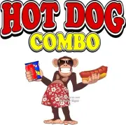 Hot Dog Combo DECAL (Choose Your Size) Monkey Concession Food Truck Sticker
