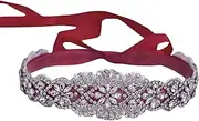 [azaleas] Women's Crystal Thin Wedding Belt Sashes Bridal Sash Belt for Wedding