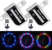 LED Bike Wheel Light, Waterproof, Rechargeable, Spoke Light, 30 Pattern, Cycling