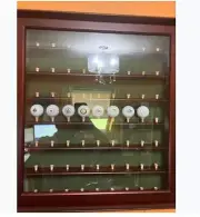 Ball Wood Display Mahogany Golf Case Storage Acrylic Cabinet Wall Rack Holder
