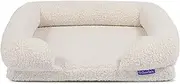 Charlie's Boucle Style Ultra - Soft Teddy Fleece Orthopedic Memory Foam Calming Dog Cat Pet Sofa Bed Head and Neck Support - Cream Large 120x89x6cm+15cm
