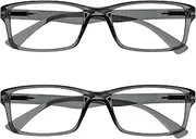 The Reading Glasses Company Grey Readers Value 2 Pack Designer Style Mens Womens RR92-7 +1.00