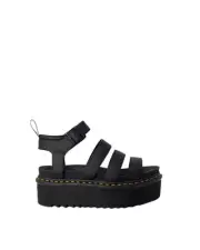 Dr. Martens Blaire Leather Sandals Platform Style Women Black Flats