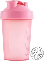 SUIOPPYUW Enjoy Smooth and Lump-Free Drinks with Shaker Bottle with Shaker Balls Portable Size PP Leak- Proof Drink Shaker Bottle, Pink