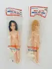 Vintage Moving Eye Dress Me Doll 8" w Shoes & Stand Lot Of 2 Blonde Red Figure