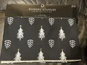 Robert Stanley Home Collection Table Runner black white Christmas Trees NWT