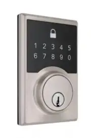 Defiant Square Satin Nickel Compact Touch Electronic Deadbolt, 32GC8X2D01AHP