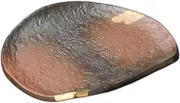 Grilled Clouds 7.0 Half Moon Dish, 8.3 x 7.3 x 1.0 inches (21 x 18.5 x 2.5 cm) | Tempura Dish |