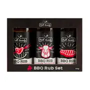 3pc Grill Society Cooking BBQ Rub Sweet Memphis/Lamb Hunter/Chicago Steak Set