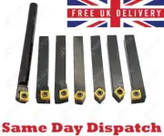 Lathe Tool Set Indexable Turning Tools 7pcs set CCMT 06 Tips Anchor 12mm