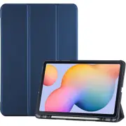 NICE - ( Blue ) Slim Light Cover Stand Hard Shell Folio Case for Galaxy Tab S6 lite ( 2024 Model - SM-P62X ) with Pen Holder [TAANCE620022]