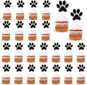 24 Pcs Paw Cake Toppe Dog Paw Dessert Cupcake Topper Paw Print Cupcake Topper Dog Birthday Party Supplies for Pet Birthday Party Decorations
