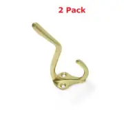 Grip Tight Tools HO1 2 7/8" Double Coat & Hat Hooks Wall Mounted In Brass Plated