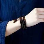 買一贈六天然虎眼石黑曜石銀四圈108顆佛珠男女手鍊手串BRACELET DZI BEADS 3.31