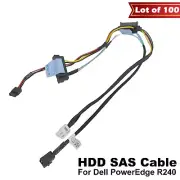 Lot 100 DELL PowerEdge R240 Cold 2 Backplane SAS Cable Plus R Card Cable R04MH