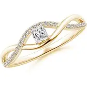 Solitaire Princess-Cut Diamond Infinity Swirl Promise Ring