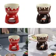 Fondue Pot Set Wedding Gifts Ceramic Hot Pot for Chocolate Cheese Butter