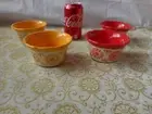 The Pioneer Woman Set of Four RAMEKINS 4" Floral Bursts Orange & Yellow