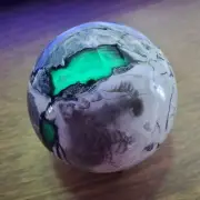 323g RARE Natural blue Volcanic Rock agate Sphere Quartz Crystal Ball Healing