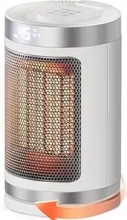 Billord Portable Heater - 1500W Electric Fan Heaters for Indoor Use, 5 Modes PTC Ceramic Desk Space Heater with Tip-Over Protection, Fast Safety Heat with Digital Display, 12H Timer for Bedroom Room