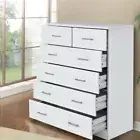 Tallboy Modern Dresser 6 Chest of Drawer Bedroom Furniture Storage Cabinet White