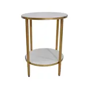 Cafe Lighting & Living Chloe Side Table (Antique Gold) - 50cm x 66.5cm