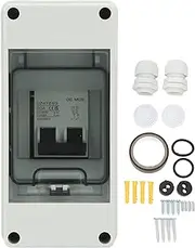Circuit Breaker, 2P 20A 1000V DC Circuit Breaker, Disconnect Switch with Distribution Box for Photovoltaic Solar Panel Grid Connected