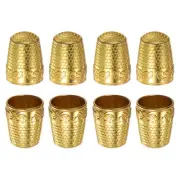 8pcs Sewing Thimble Copper Sewing Thimble Finger Protector, Golden