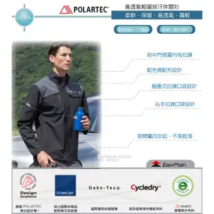 【EasyMain 衣力美】男新款 Polartec® Wind Bloc 頂級超輕防風吸汗透氣外套_黑_C1691