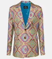 [Etro] Etro Printed single-breasted silk blazer AU 14 multicoloured