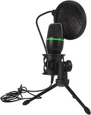 MINAOLULUS 1Set Condenser Microphone Kit for Gaming Noise Reduction Tabletop Mic with Stand Black Compatible with Devices Easy to Install Professional Voice Clarity