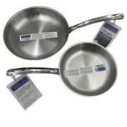 Viking 8" & 10" Frying Pan Fry Set Cookware Stainless Steel Induction 3 Ply New
