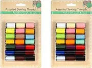 [2pk] Cotton Candy Assorted Sewing Threads, Vibrant Colors, Durable, No Fading and No Pilling, Ideal for Quilting Stitching, Hand Sewing, Machine Sewing, Crochet and Other Home Accessories (8m)