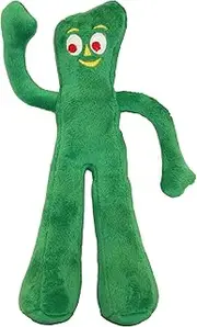 Multipet Gumby Dog Plush Toy - Squeaky Toy for All Dogs - Extra Soft Plush w/Flexible Legs & Arms - Stuffed Animal for Cuddling & Playing - Cute Dog Pet Toy (9", Green)
