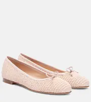 [Manolo Blahnik] Manolo Blahnik Veralli raffia ballet flats AU 10 pink