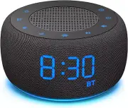 Bluetooth Speaker Alarm Clock with FM Radio - High Fidelity Sound, Full Range Di