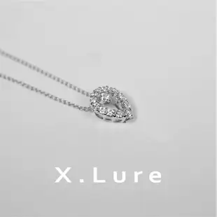 【X.LURE】14K 水滴線條鑽石墜子 後穿孔 無墜頭 項鍊 鑽墜 真金 真鑽 K金 輕珠寶