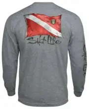 Mens Salt Life Dive Flag Long Sleeve Pocket Graphic T-Shirt - 2XL/XL/Large - NWT